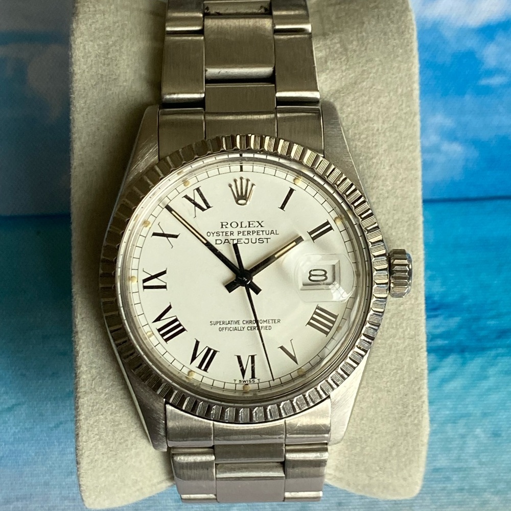 Rolex Ref 16030 Automatic 36mm Datejust White Buckley Dial Quickset Watch